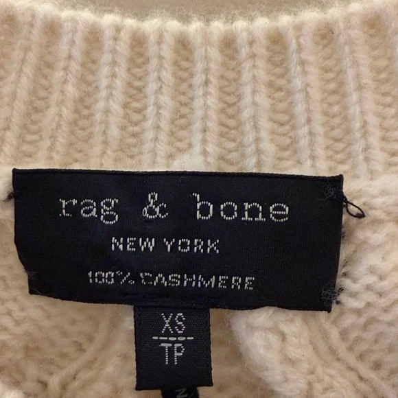 Rag & Bone Cashmere Cream Cropped Sweater - Picture 3 of 5